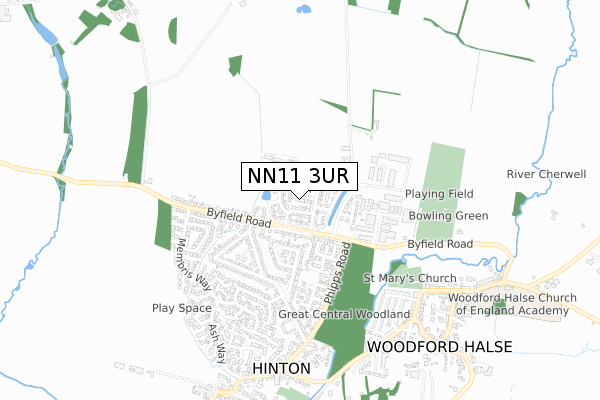 NN11 3UR map - small scale - OS Open Zoomstack (Ordnance Survey) NN11 3UR map - small scale - OS Open Zoomstack (Ordnance Survey)