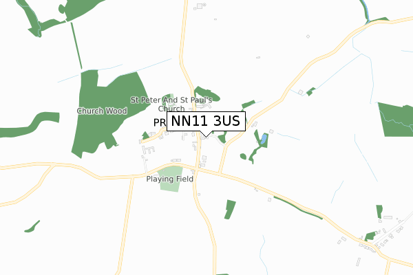 NN11 3US map - small scale - OS Open Zoomstack (Ordnance Survey)