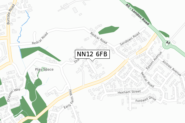 NN12 6FB map - large scale - OS Open Zoomstack (Ordnance Survey)