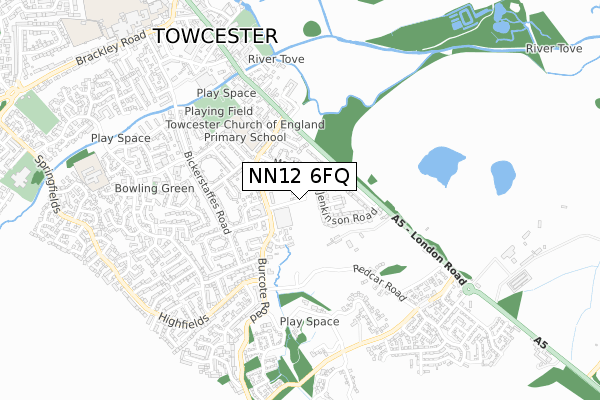 NN12 6FQ map - small scale - OS Open Zoomstack (Ordnance Survey)