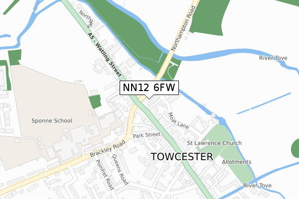 NN12 6FW map - large scale - OS Open Zoomstack (Ordnance Survey) NN12 6FW map - large scale - OS Open Zoomstack (Ordnance Survey)