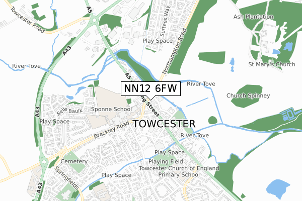 NN12 6FW map - small scale - OS Open Zoomstack (Ordnance Survey) NN12 6FW map - small scale - OS Open Zoomstack (Ordnance Survey)