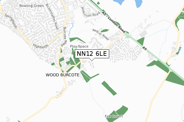 NN12 6LE map - small scale - OS Open Zoomstack (Ordnance Survey)