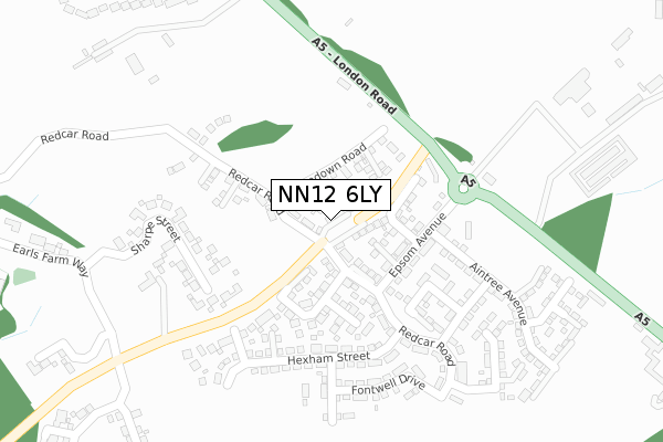 NN12 6LY map - large scale - OS Open Zoomstack (Ordnance Survey)