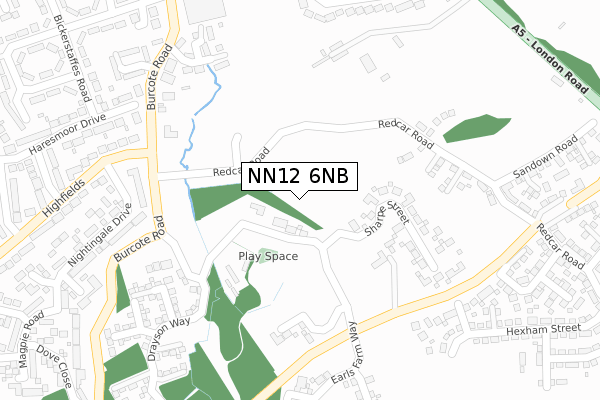NN12 6NB map - large scale - OS Open Zoomstack (Ordnance Survey)