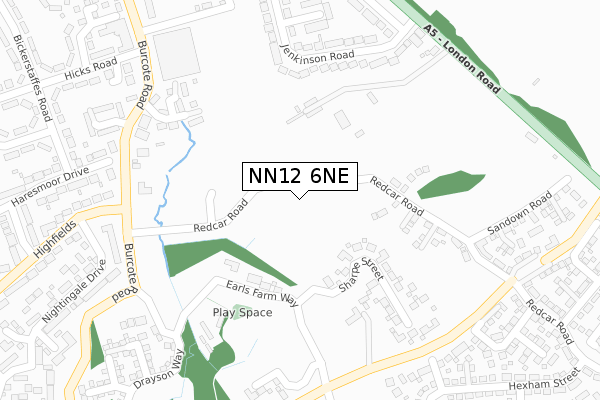 NN12 6NE map - large scale - OS Open Zoomstack (Ordnance Survey)