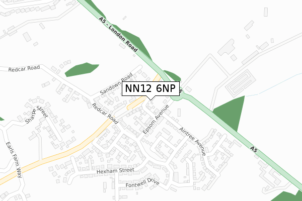 NN12 6NP map - large scale - OS Open Zoomstack (Ordnance Survey)