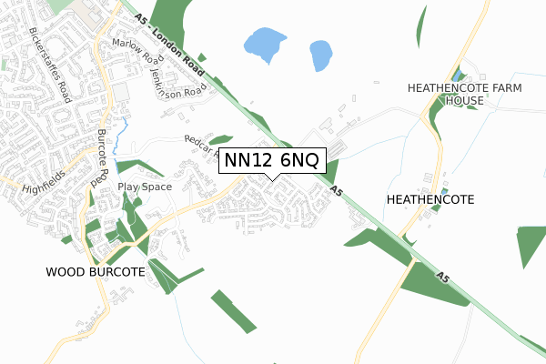 NN12 6NQ map - small scale - OS Open Zoomstack (Ordnance Survey)