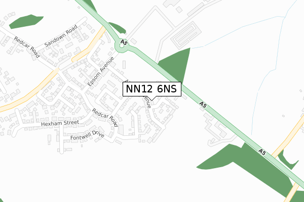 NN12 6NS map - large scale - OS Open Zoomstack (Ordnance Survey)