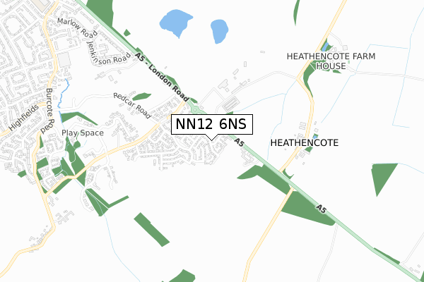 NN12 6NS map - small scale - OS Open Zoomstack (Ordnance Survey)