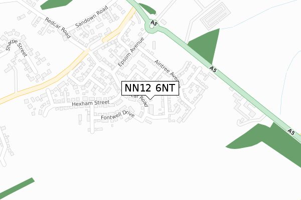 NN12 6NT map - large scale - OS Open Zoomstack (Ordnance Survey)