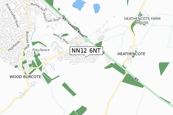 NN12 6NT map - small scale - OS Open Zoomstack (Ordnance Survey)