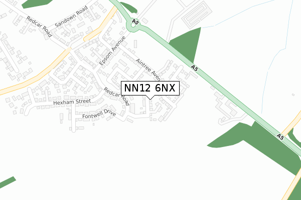 NN12 6NX map - large scale - OS Open Zoomstack (Ordnance Survey)