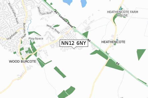 NN12 6NY map - small scale - OS Open Zoomstack (Ordnance Survey)
