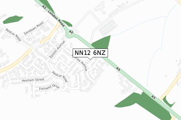 NN12 6NZ map - large scale - OS Open Zoomstack (Ordnance Survey)
