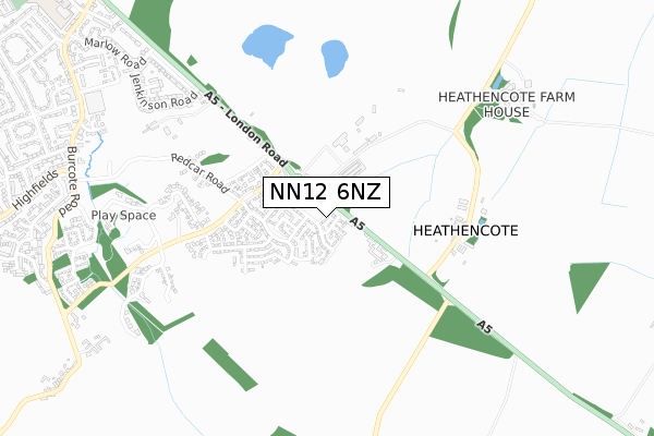 NN12 6NZ map - small scale - OS Open Zoomstack (Ordnance Survey) NN12 6NZ map - small scale - OS Open Zoomstack (Ordnance Survey)