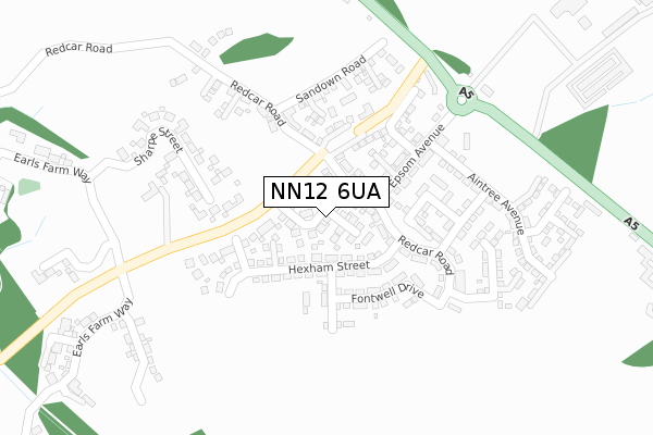 NN12 6UA map - large scale - OS Open Zoomstack (Ordnance Survey)