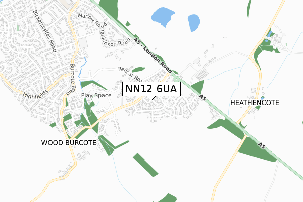 NN12 6UA map - small scale - OS Open Zoomstack (Ordnance Survey)