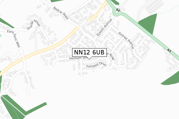 NN12 6UB map - large scale - OS Open Zoomstack (Ordnance Survey)