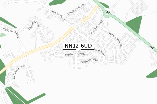 NN12 6UD map - large scale - OS Open Zoomstack (Ordnance Survey)