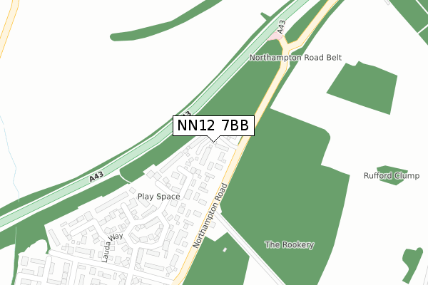 NN12 7BB map - large scale - OS Open Zoomstack (Ordnance Survey)