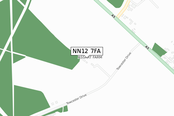 NN12 7FA map - large scale - OS Open Zoomstack (Ordnance Survey)