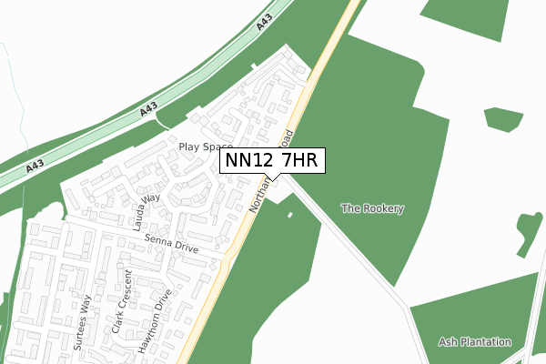 NN12 7HR map - large scale - OS Open Zoomstack (Ordnance Survey)