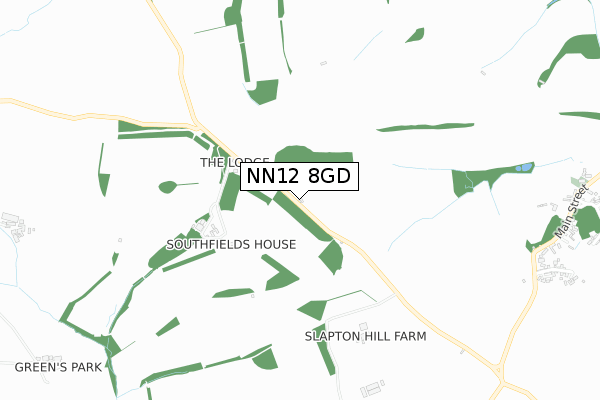 NN12 8GD map - small scale - OS Open Zoomstack (Ordnance Survey)