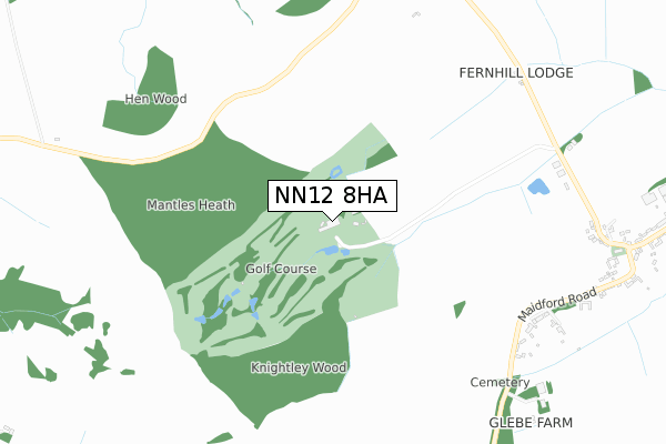 NN12 8HA map - small scale - OS Open Zoomstack (Ordnance Survey)
