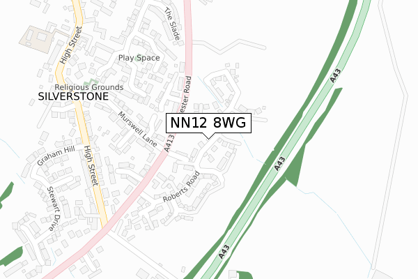 NN12 8WG map - large scale - OS Open Zoomstack (Ordnance Survey)