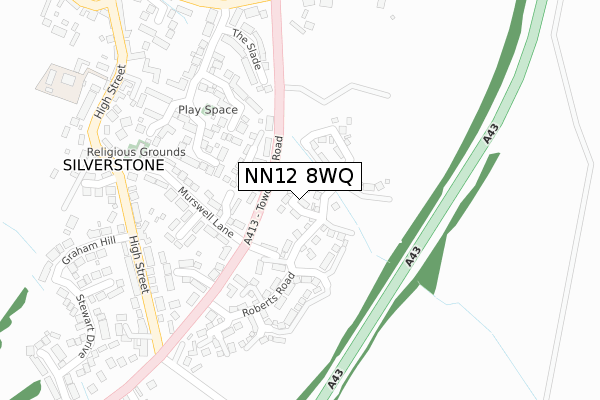 NN12 8WQ map - large scale - OS Open Zoomstack (Ordnance Survey)