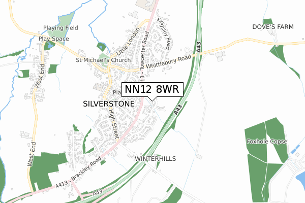 NN12 8WR map - small scale - OS Open Zoomstack (Ordnance Survey) NN12 8WR map - small scale - OS Open Zoomstack (Ordnance Survey)