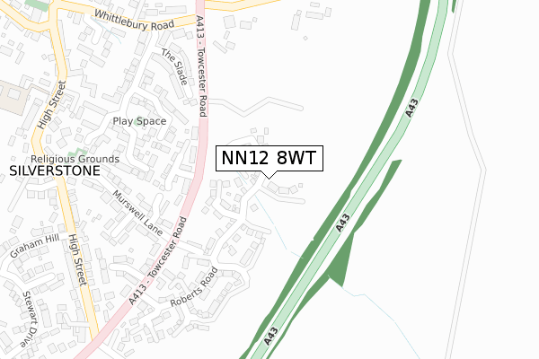NN12 8WT map - large scale - OS Open Zoomstack (Ordnance Survey)