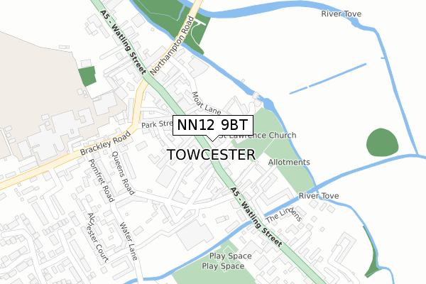 NN12 9BT map - large scale - OS Open Zoomstack (Ordnance Survey)