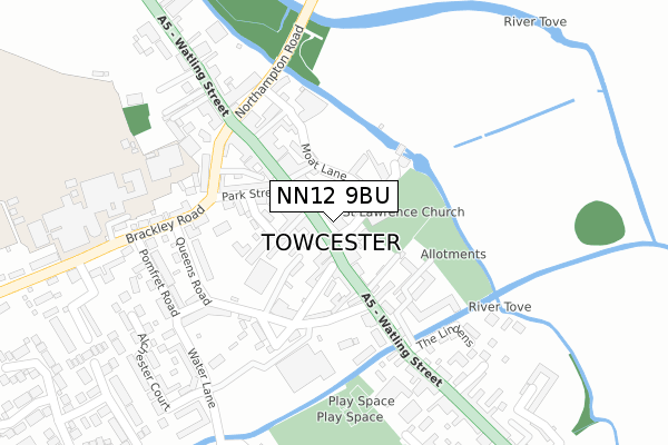 NN12 9BU map - large scale - OS Open Zoomstack (Ordnance Survey)
