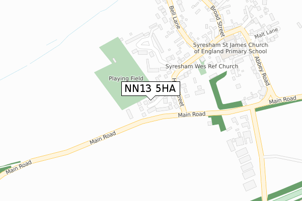 NN13 5HA map - large scale - OS Open Zoomstack (Ordnance Survey)