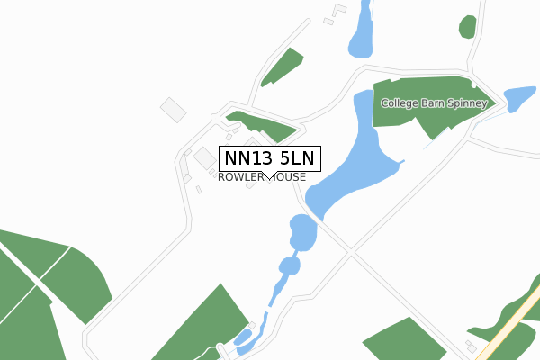 NN13 5LN map - large scale - OS Open Zoomstack (Ordnance Survey)