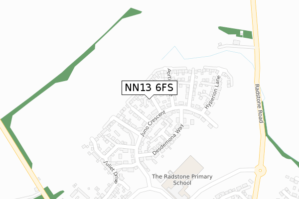 NN13 6FS map - large scale - OS Open Zoomstack (Ordnance Survey)