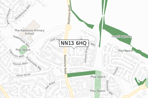 NN13 6HQ map - large scale - OS Open Zoomstack (Ordnance Survey)