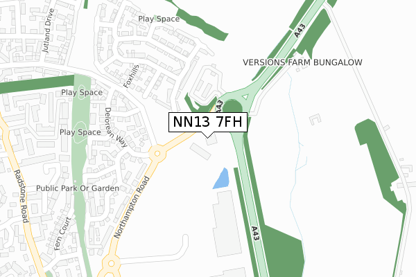 NN13 7FH map - large scale - OS Open Zoomstack (Ordnance Survey)