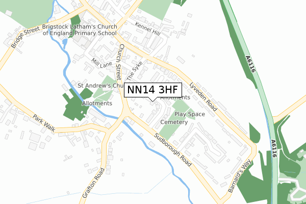 NN14 3HF map - large scale - OS Open Zoomstack (Ordnance Survey)