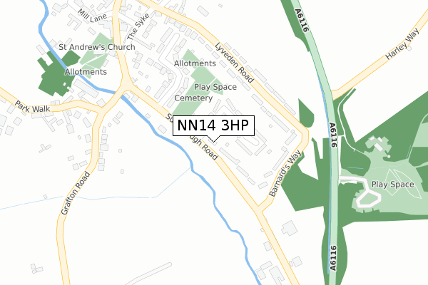 NN14 3HP map - large scale - OS Open Zoomstack (Ordnance Survey)