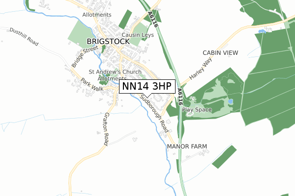 NN14 3HP map - small scale - OS Open Zoomstack (Ordnance Survey)