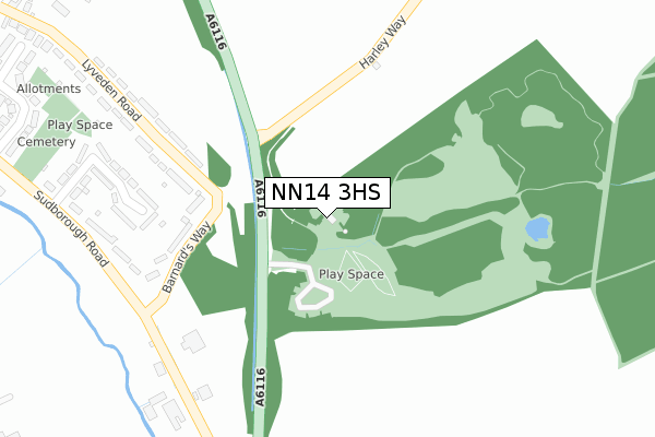 NN14 3HS map - large scale - OS Open Zoomstack (Ordnance Survey)