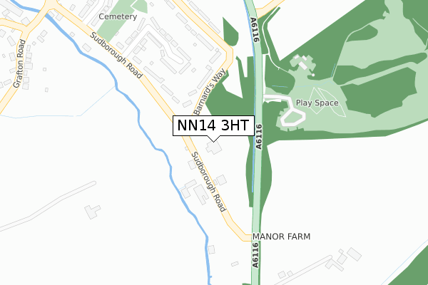 NN14 3HT map - large scale - OS Open Zoomstack (Ordnance Survey)