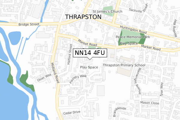 NN14 4FU map - large scale - OS Open Zoomstack (Ordnance Survey) NN14 4FU map - large scale - OS Open Zoomstack (Ordnance Survey)