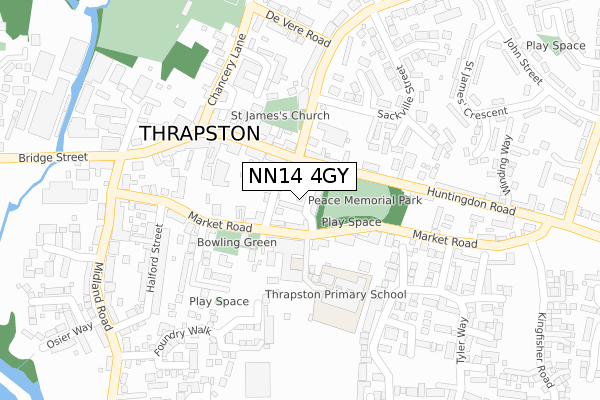 NN14 4GY map - large scale - OS Open Zoomstack (Ordnance Survey)