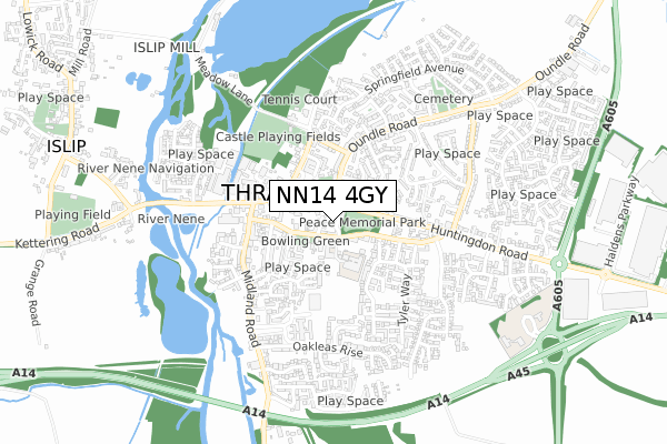 NN14 4GY map - small scale - OS Open Zoomstack (Ordnance Survey)