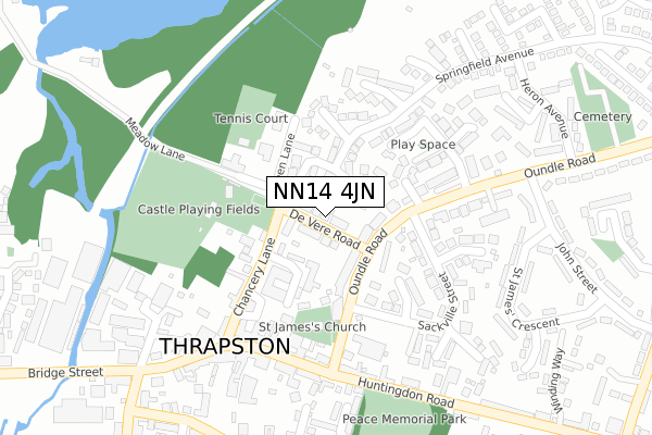 NN14 4JN map - large scale - OS Open Zoomstack (Ordnance Survey)