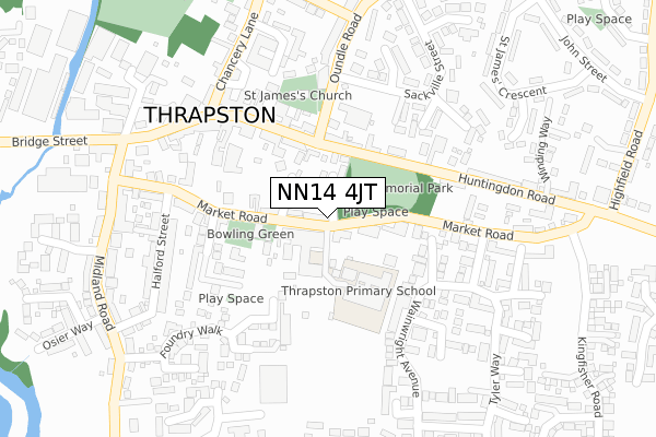 NN14 4JT map - large scale - OS Open Zoomstack (Ordnance Survey)